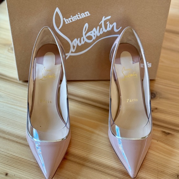 Christian Louboutin Cosmo 554 85 Nude Patent Stiletto | NEW IN BOX | Size 38 - Picture 4 of 9
